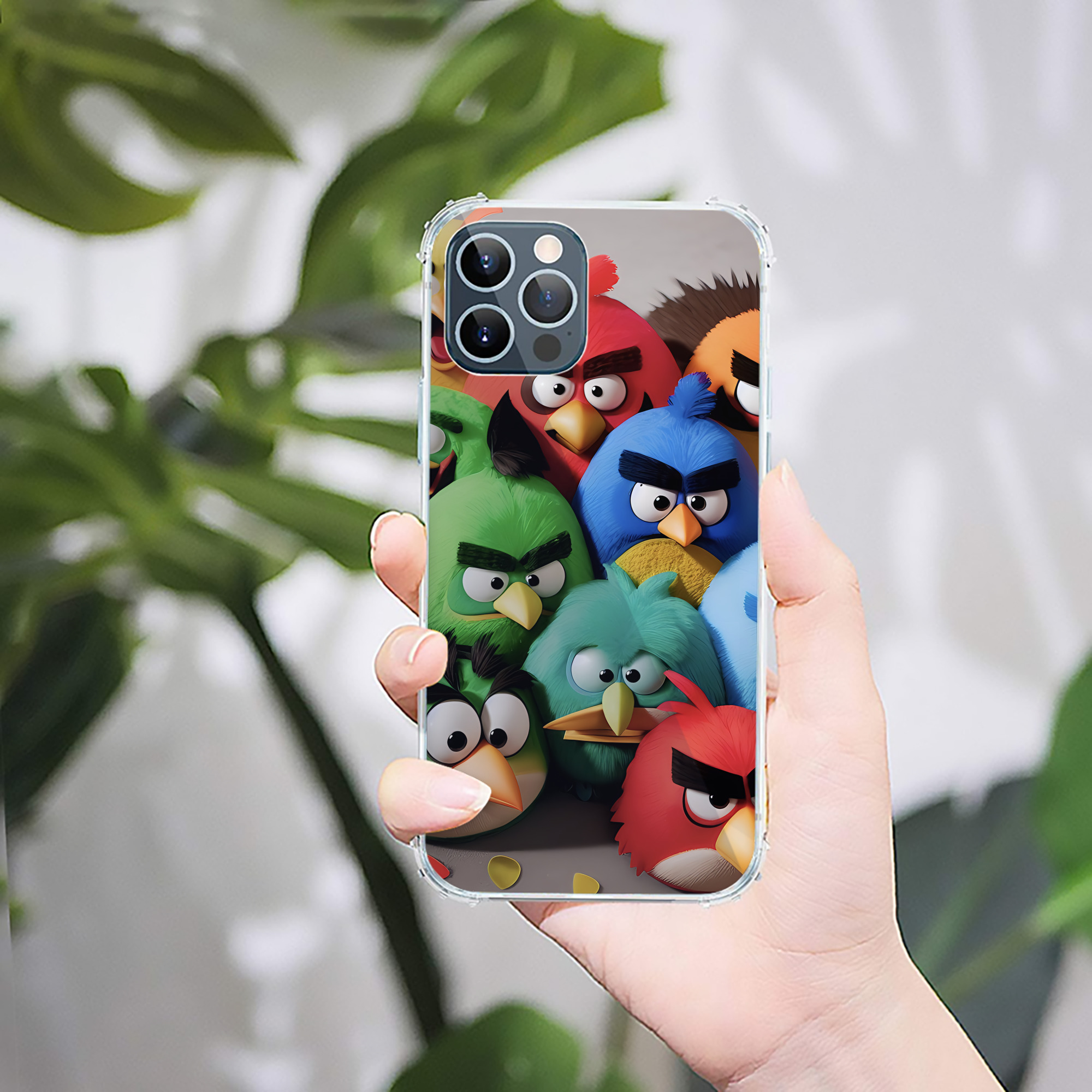 （画像用） Angry Birds アングリーバード 【iPhone 12シリーズ対応】透明スマホケース（クリアソフトケース）